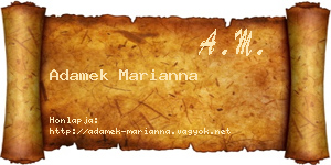 Adamek Marianna névjegykártya